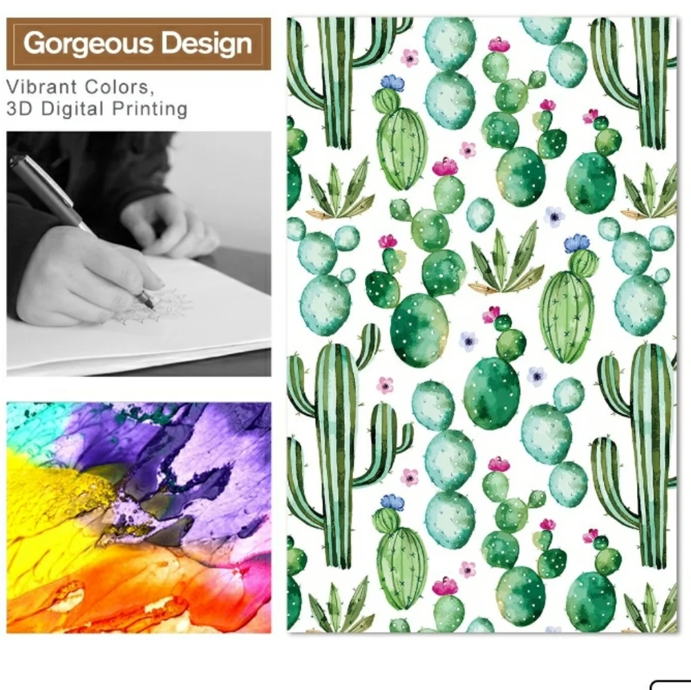⭐🆕 Vibrant Boho Cactus print luxury duvet set